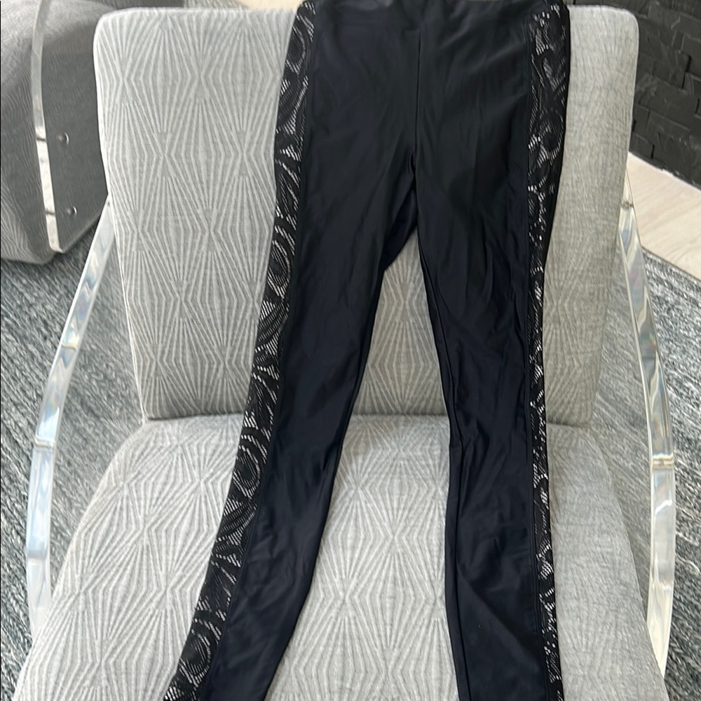 KORAL Black Leggings with Lace Detail